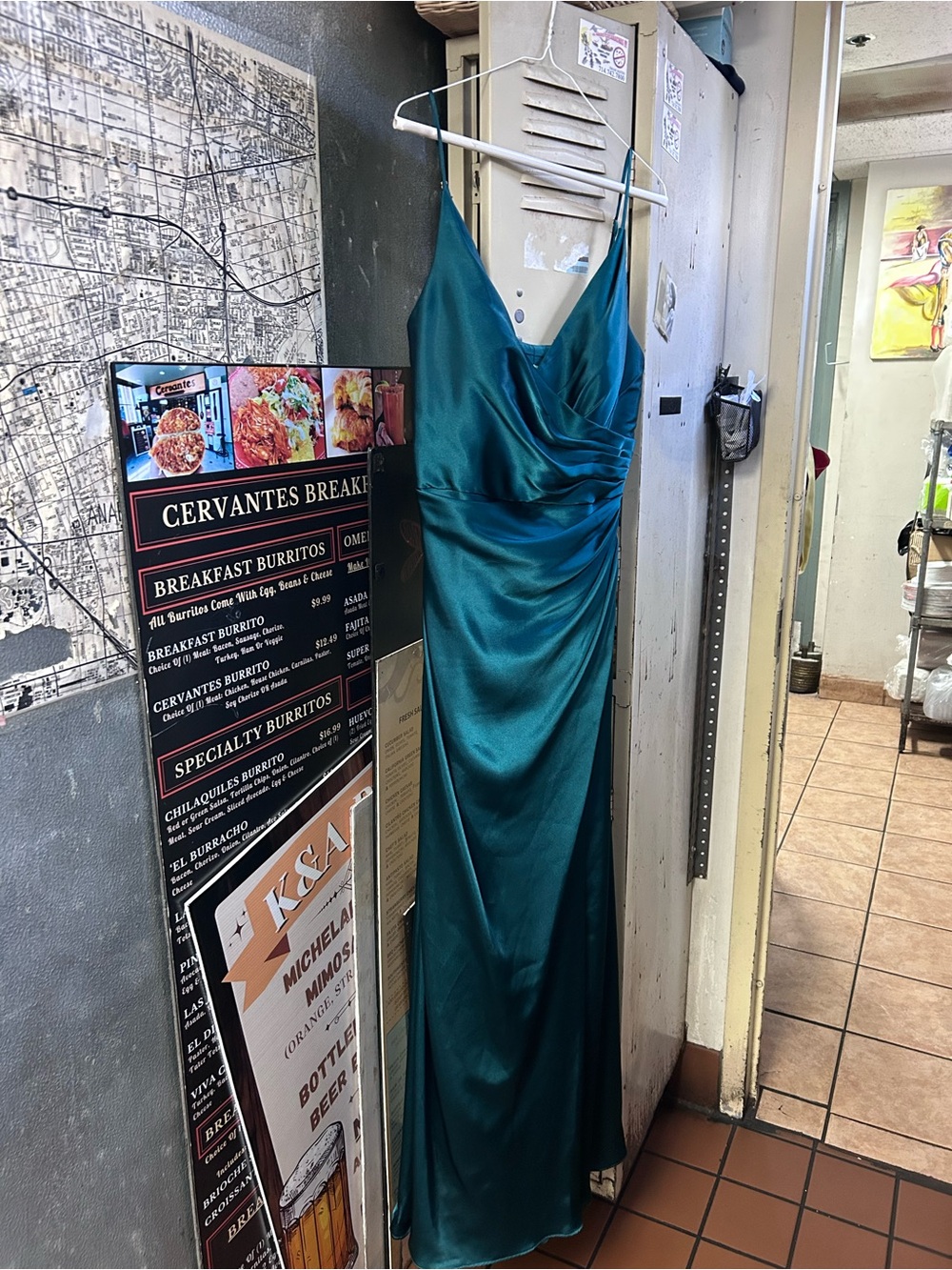 Signature Teal Satin Maxi Slip Dress